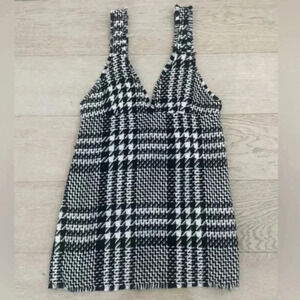 Zara Textured Tweed Houndstooth Pinafore Dress size XS